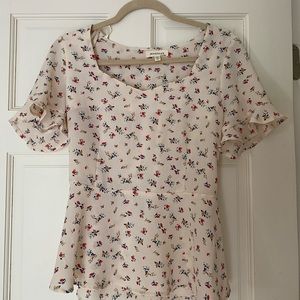 Monteau Floral Peplum Shirt